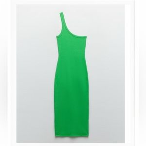 Zara One Shoulder Ribbed Dress